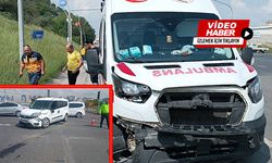 Ambulansla hafif ticari araç çarpıştı